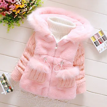 1 2 3 4 Yaşında Kış Kız Ceket Peluş Yün Ekleme Artı Kadife Kalınlaşma Sıcak Tutmak İnce Giyim Çocuk Rüzgarlık ceket