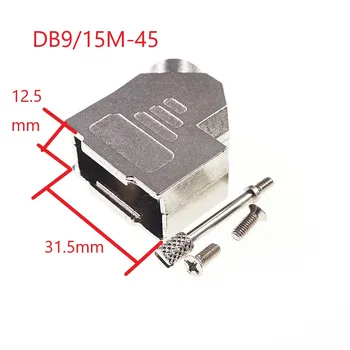 1 parça 9 Pin 15 Pin 2w2 2v1 5w1 D-Sub Bağlayıcı Hood 45 Derece Kablo Çıkış 2 Backshell Montaj Korumalı Metal Çinko Alaşım