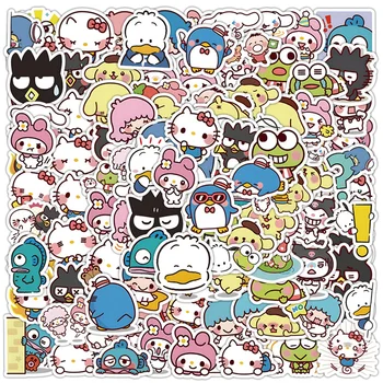 10/30/60/120 adet Mix Sanrio Karikatür Çıkartmalar Estetik Kuromi Hello Kitty Sevimli Çıkartmaları Çocuk Oyuncakları DIY Gitar Su Şişesi Duvar Araba