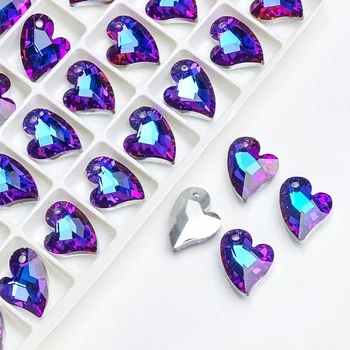 10 adet 17mm Kalp Şekli Kolye Charm Cam dağınık boncuklar Kadınlar Takı Yapımı için Kolye DIY Küpe Bulguları