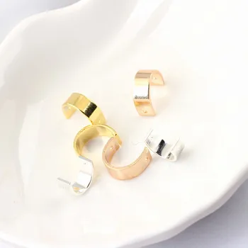 10 adet Altın Renk Yarım Daire Yuvarlak Daire Kulak DIY Charms Kolye Bilezik Küpe Konnektörler Kolye Takı Bulguları
