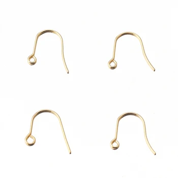 100 adet/grup 18mm Altın plaka Paslanmaz Çelik kanca küpeler Fransız Kulak Telleri Bulguları Takı Yapımı için DIY Küpe Toptan