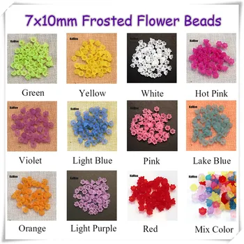 1000 adet / grup Çeşitli Renkler Buzlu Çiçek Kapaklar Akrilik Spacer Boncuk 7x10mm Takı Aksesuarları Bilezik Zanaat DIY Boncuk