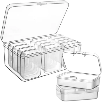 12 Paket Plastik Şeffaf saklama kutusu Organizatör Küçük Depolama Mini Kutu Toplamak için Küçük Öğeler, Boncuk, Takı, Kartvizit
