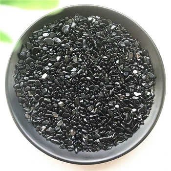 2 - 4mm Doğal Siyah Obsidyen Kuvars Kristal Mini Taş Kaya Cips Enerji Şifa Doğal Kuvars Kristalleri 50g