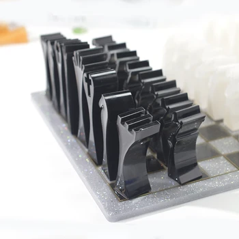 2 adet 3D Satranç taşları Reçine Döküm Kalıpları 3D Satranç Denetleyicisi Epoksi Kalıp Uluslararası Satranç Kalıp Seti Reçine Sanat El Sanatları Kiti