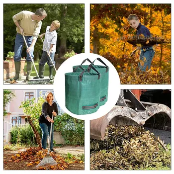 2-Pack Bahçe Yard Çanta Su Geçirmez Kullanımlık Yaprak Çanta Ağır Bahçe Çantaları, çim Havuzu Bahçe Yard Atık Torbaları