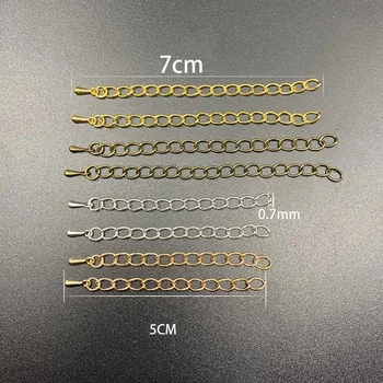 20 adet / grup 50mm 70mm Ton Genişletilmiş Uzatma Kuyruk Zinciri Konektörü DIY Takı Yapımı Bulguları Bilezik Kolye