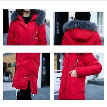 2019 kış kadın kapüşonlu ceket kürk yaka kalınlaşmak sıcak uzun ceket kadın giyim parka bayanlar chaqueta feminino