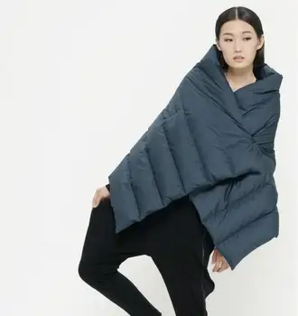 2020 kış moda marka 90 % beyaz ördek aşağı şal ceket kadın Kolsuz Yelek kalın sıcak uzun uzun kaban wq144 dropship