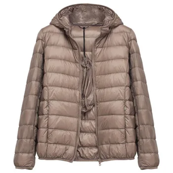 2021 kadın ceket sonbahar / kış kapşonlu ultra hafif moda hafif şişme mont kadın Kore versiyonu ceket sıcak hafif