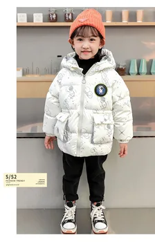 2021 Sonbahar Kış Bebek Ceket Ceket Erkek Çocuk Ceket Çocuklar Kapşonlu Sıcak Giyim Ceket Erkek Giysileri için 2 4 6 8 10 Yıl