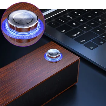 2022 Bluetooth Kablolu Hoparlörler PC Ses Kutusu HİFİ Stereo Mikrofon USB Kablolu Caixa De Som ile led ışık Masaüstü Bilgisayar İçin