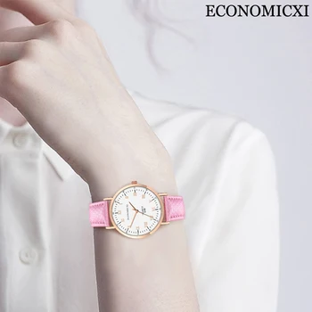 2022 İzle Kadın Moda Rahat deri kemer Saatler Basit Bayanlar Analog Kuvars Saat Lüks Elbise kadın Saatler Reloj Mujer