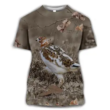 2022 Yaz Rahat erkek Moda Streetwear 3D Kısa kollu Gömlek Kamuflaj Avcılık Hayvan T-shirt