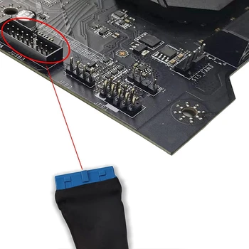 3 Adet USB 3.0 Başlık Uzatma Kablosu, 19/20 Pin 1 İla 2 Y Splitter Dahili Uzatma Adaptörü DIY