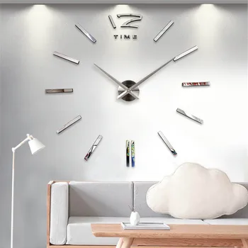 3D duvar Saati Modern Tasarım DİY Akrilik Ayna duvar çıkartmaları Oturma Odası Yatak Odası Ev Dekor için Kuvars İğne Avrupa Horloge