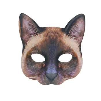 3D Hayvan Kedi Cosplay Maskeleri Siyam Kedi Maskeleri Cadılar Bayramı Maskeleri Masquerade Festivali Topu Cosplay Parti Sahne Kostüm Aksesuarları
