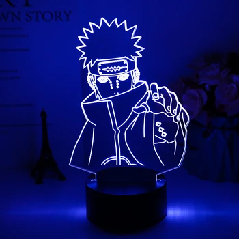 3D LED Gece Lambası Anime Naruto Uzumaki Sasuke Kakashi Hatake Çocuklar yatak odası dekoru Gece Lambası Hitachi Uchiha Noel Hediyesi