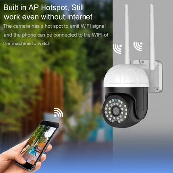 3MP Panoramik Gözetim IP Kameralar WİFİ Full HD Video Alarm Ses güvenlik kamerası 360 Pan Tilt Zoom Açık Güvenlik Kamera