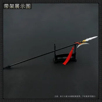 40cm Çift Ay Yarım Kutup Antik Çin Metal Yakın Dövüş Uzun Saplı Soğuk Silah Modeli Dynasty Warriors LuBu Oyun Çevre