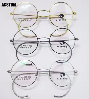 40mm 42mm 44mm Antik Vintage Yuvarlak Tel Jant Gözlük Çerçeveleri Gözlük Rx 2012