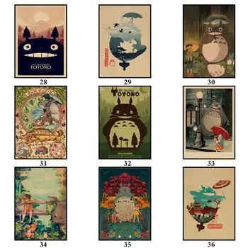 41 Tasarımlar Anime Tonari Hiçbir Totoro Kraftpaper Poster Ev Çıkartması Yapıt Boyama Komik Duvar Sticker Kahve Evi Bar için