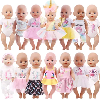 43cm Yeni Doğan Bebek Bebek Unicorn Disney Giysileri 18 İnç Amerikan Kız ve 43-45cm Bebek Yeni Doğan Bebek Zaps Bizim Nesil Oyuncak