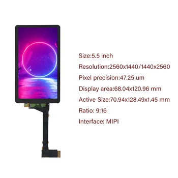 5.5 İnç 2560x1440 LCD Ekran Anet N4 Anet 3D Yazıcı 2K Yedek LCD Ekran Temperli Cam Filmi LS055R1SX03