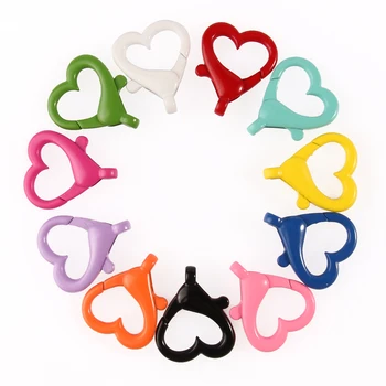 5 adet / grup Kalp şekli Anahtarlıklar İstakoz Klipsler Kancalar Anahtarlık anahtarlıklar DIY Ivır Zıvır Pom Pom Anahtarlık Takı Bulguları
