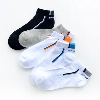 5 Çift / grup Yaz Saf Pamuklu erkek Çorapları Moda Nefes Tekne Çorap Rahat Rahat Çorap erkek Beyaz Artı Boyutu AB 43-47