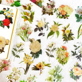 60 ADET Renkli El-Boyalı Çiçek Çıkartmalar DIY Karalama Defteri Dergisi Taban Kolaj telefon kılıfı Günlüğü Albümü Mutlu Planlayıcısı Dekorasyon