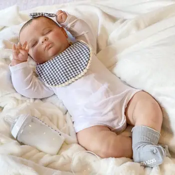 60 CM 3D-Paint Cilt Yumuşak Silikon Reborn Joseph Uyku Bebek Kız Sanat Bebe Bebek Vasküler Damar Gibi Gerçek