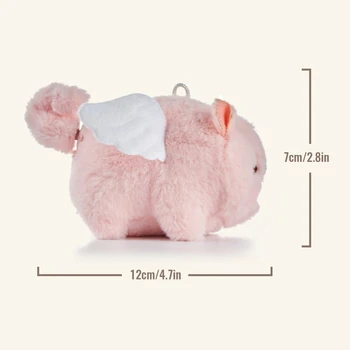 7cm Yenilik Eğlenceli Uçan Domuz peluş oyuncaklar Anahtarlık Yetişkinler Çocuklar Hediyeler Kawaii Wind Up Dolması Piggy Bebek Erkek Kız sırt Çantası çanta uğuru