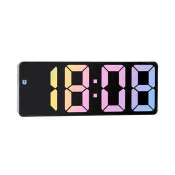 Akrilik / Ayna dijital alarmlı saat Saat Ses Kontrolü Renkli Yazı Tipi Gece Modu Masa Saati Erteleme 12 / 24H Elektronik LED Saatler