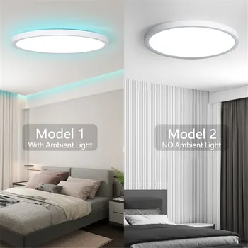 Akıllı Dönen RGB tavan Lambası 28W Ultra ince LED tavan ışıkları APP / Uzaktan Kumanda oturma Odası yatak Odası Parti Dekorasyon Lambası
