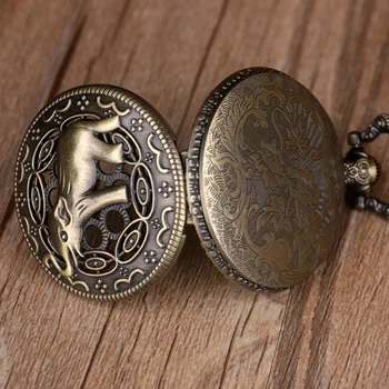 Antika Güzel Fil cep saati es Zincirler Steampunk Vintage Hollow Hayvan Kuvars cep saati Kolye Kolye Erkekler için Hediye