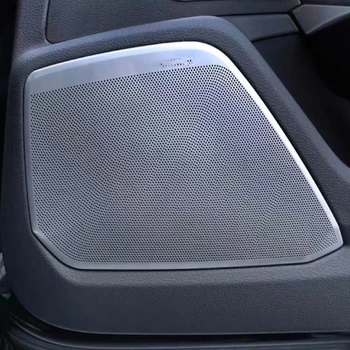 Araba Styling İçin Audi A6 C8 4KA 2018 2019 paslanmaz çelik Kapı Hoparlör Ses kapı kolu Hoparlör Kapak Trim Çerçeve Sticker