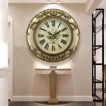 Avrupa tarzı duvar saati Amerikan retro sessiz saat moda yaratıcı saat modern minimalist duvar saati kuvars saat