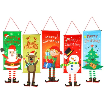 Açık Noel Sundurma İşaretleri Asılı Kapı Afiş Dekoratif Bayraklar Süs Merry Christmas Navidad Natal Yeni Yıl 2022 Hediye