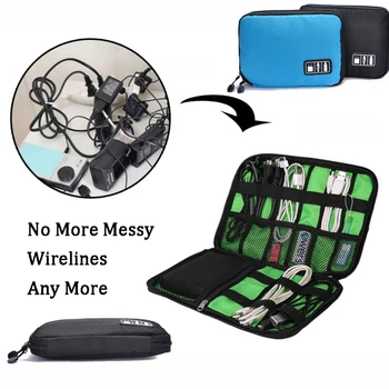 Açık Seyahat Kiti Su Geçirmez Naylon Kablo Tutucu Çanta Elektronik Aksesuarları USB sürücüsü saklama kutusu Kamp Yürüyüş Organizatör Çantası