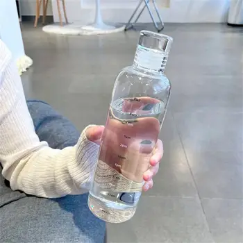 Açık Spor Su şişesi Taşınabilir sızdırmaz Büyük Kapasiteli su bardağı su ısıtıcısı motivasyon zaman işaretleyici fincan su bardağı s sıcak