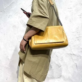 Basit Hakiki Deri omuz çantaları Yüksek Kaliteli İnek Derisi Crossbody kadın Tasarımcı Çanta alışveriş postacı çantası