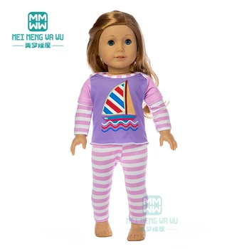 Bebek giysileri uyar 18 inç amerikan oyuncak bebek moda Eğlence ev seti bebek bebek kız noel hediyesi