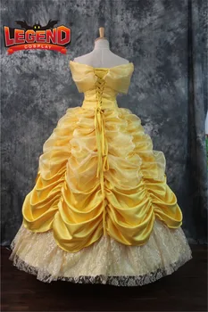 Belle yetişkin sarı elbisesi elbise Belle Prenses Kostüm belle cosplay kostüm custom made