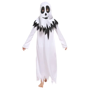 Cadılar bayramı Erkek Çığlık Hood Hayalet Yüz Maskesi Kostüm Katil Elbise Çocuklar Çocuk İskelet Cosplay Purim Karnaval Giyinmek