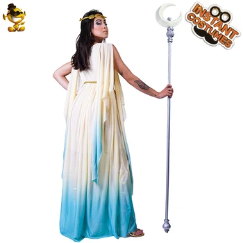 Cadılar bayramı Kostüm Kadınlar için Yunan Tanrıçası Giyim Purim Yetişkin Asil Roma Prenses Elbise bayan uzun elbise Noel