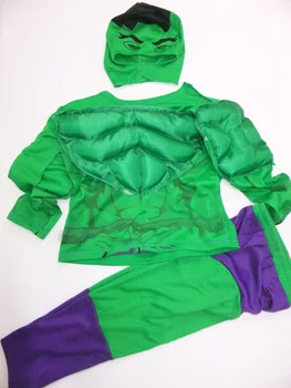 Cadılar bayramı parti giysileri çocuk Hulk (çizgi roman) kas modeli giyim, çocuk Rol yapma giyim, uzun kollu tişört boyutu: 5#-13#