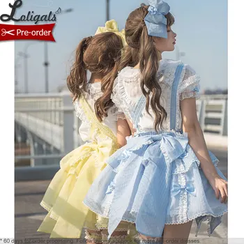 Canlı Kız ~ Tatlı Lolita Salopette Elbise ve Bluz Seti Alice Kız ~ Ön sipariş