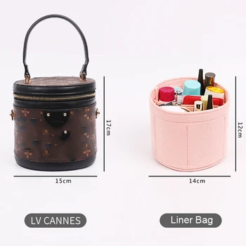 Cannes Ekle Çanta Organizatör Makyaj Çantası Organize İç Çanta Kozmetik Çantaları Taşınabilir taban şekillendirici Premium Keçe (El Yapımı)